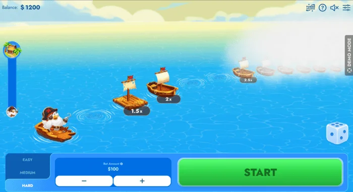 Layar permainan Chicken Pirate Route